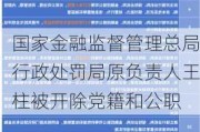 国家金融监督管理总局行政处罚局原负责人王柱被开除党籍和公职