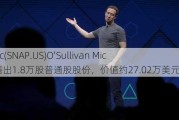 Snap Inc(SNAP.US)O'Sullivan Michael J.售出1.8万股普通股股份，价值约27.02万美元