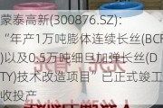 蒙泰高新(300876.SZ)：“年产1万吨膨体连续长丝(BCF)以及0.5万吨细旦加弹长丝(DTY)技术改造项目”已正式竣工验收投产