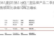 361度(01361.HK)：主品牌产品二季度零售额同比录得10%正增长