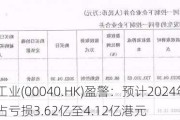 金山科技工业(00040.HK)盈警：预计2024年度公司拥有人应占亏损3.62亿至4.12亿港元