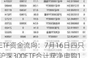 ETF资金流向：7月16日四只沪深300ETF合计获净申购100亿元，其中易方达沪深300ETF净流入30亿元（附图）