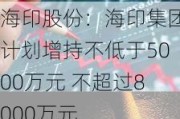 海印股份：海印集团***增持不低于5000万元 不超过8000万元