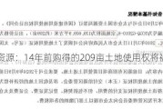 怡球资源：14年前购得的209亩土地使用权将被收回