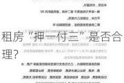 租房“押一付三”是否合理？