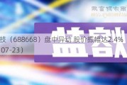 鼎通科技（688668）盘中异动 股价振幅达2.4%  上涨6.21%（07-23）