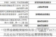 江西金融租赁股份有限公司被罚150万元：风险控制不到位导致租赁项目损失等