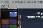 消息称因隐私问题，苹果拒绝与 Meta 合作将其 AI 聊天机器人带入 iOS 18