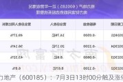 格力地产（600185）：7月3日13时00分触及涨停板