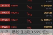 午评：港股恒指涨0.59% 恒生科指涨1.27%半导体、黄金股强劲