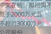 中文在线：拟回购不低于2000万元且不超过3000万元公司股份