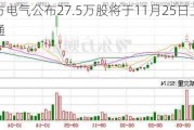 东方电气公布27.5万股将于11月25日上市流通