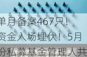 单月备案467只！资金入场埋伏！5月份私募基金管理人共备案467只私募证券产品，信托资金也以稳健的步伐入市