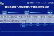 新三板创新层公司河钢数字新增软件著作权信息：“营销网络中心数字化平台”