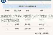 复星医药(02196.HK)截至6月30日累计回购145.78万股A股