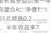 景顺长城安益回报一年持有混合A：净值1.1051元微跌0.23%，半年收益率7.96%同类排名前列