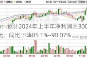 小崧股份：预计2024年上半年净利润为300万元~450万元，同比下降85.1%~90.07%