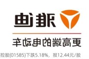 雅迪控股(01585)下跌5.18%，报12.44元/股