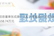 赛意信息董事张成康个人名下持股减少53.6万股，涉及金额658.74万元