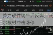 算力硬件端午后反弹，沃尔核材冲击涨停