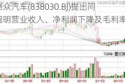 北交所对德众汽车(838030.BJ)提出问询，要求阐明营业收入、净利润下降及毛利率变动等事宜