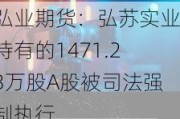 弘业期货：弘苏实业持有的1471.23万股A股被司法强制执行