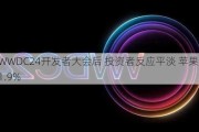 苹果WWDC24开发者大会后 投资者反应平淡 苹果公司收跌1.9%