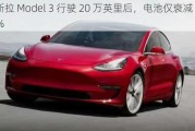 特斯拉 Model 3 行驶 20 万英里后，电池仅衰减 11-15%