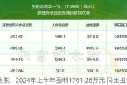 大地熊：2024年上半年盈利1761.26万元 同比扭亏