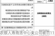 农银人寿商洛中心支公司被罚11.4万元：因编制虚假的报告、报表、文件、资料等违法违规行为