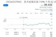 CROWDSTRIKE：技术故障后跌 7.5%  7 月 22 日