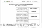 中华财险延边中心支公司被罚32万元：因未按规定执行经备案的保险费率等