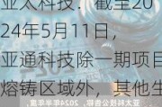 亚太科技：截至2024年5月11日，亚通科技除一期项目熔铸区域外，其他生产区域已恢复生产