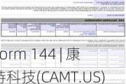 Form 144 | 康特科技(CAMT.US)高管拟出售6,929股股份，价值约72.21万美元