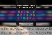 宝丽迪(300905.SZ)：目前正在做COFs产品的验证、推广及产能放大工作，暂未形成批量销售