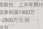 金固股份：上半年预计实现净利润1900万元―2800万元 同比扭亏