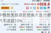 中概股美股盘前普遍大涨 小鹏汽车涨超10%