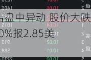 趣店盘中异动 股价大跌5.60%报2.85美元