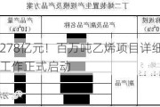 总投资278亿元！百万吨乙烯项目详细设计和设备***购工作正式启动