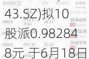 胜蓝股份(300843.SZ)拟10股派0.982848元 于6月18日除权除息