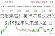 突然爆雷！英特尔暴跌26%！创1982年以来最大跌幅