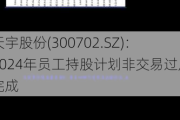 天宇股份(300702.SZ)：2024年员工持股***非交易过户完成