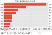 2024上半年A股十大熊股出炉：中银绒业狂跌88%成为A股“熊大” 股价不到2毛钱