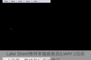 Lake Street维持来福威食品(LWAY.US)买入评级，维持目标价28美元