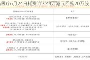 康基医疗6月24日耗资113.44万港元回购20万股