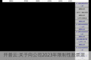 开普云:关于向公司2023年限制性股票激励计划激励对象授予预留限制性股票的公告