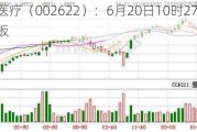 皓宸医疗（002622）：6月20日10时27分触及涨停板