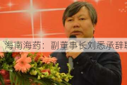 海南海药：副董事长刘悉承辞职