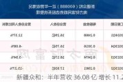 新疆众和：半年营收 36.08 亿 增长 11.29%