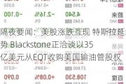 隔夜要闻：美股涨跌互现 特斯拉延续涨势 Blackstone正洽谈以35亿美元从EQT收购美国输油管股权